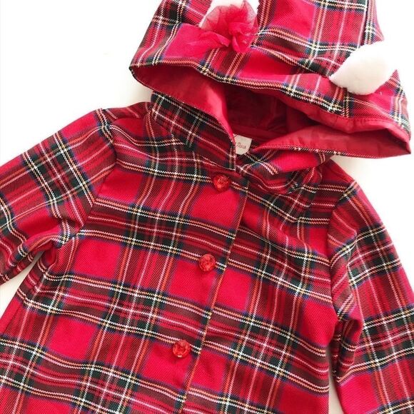 Sweet Heart Rose Plaid hooded light jacket EUC 2T - Picture 2 of 4